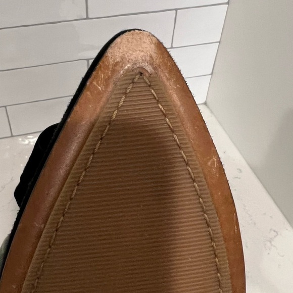 Moschino Suede Ruffle Boot Booties. Black. Size 9. Includes Box. EUC. - Picture 8 of 14